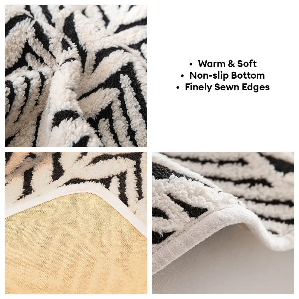 Plüschblatt-Jacquard rutschfeste Haustiermatte Haustierbett