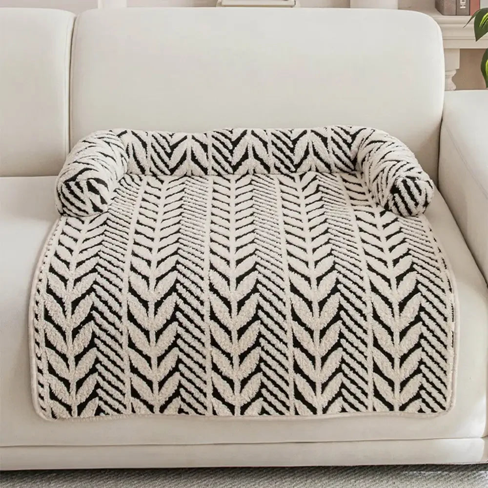 Plüschblatt-Jacquard rutschfeste Haustiermatte Haustierbett