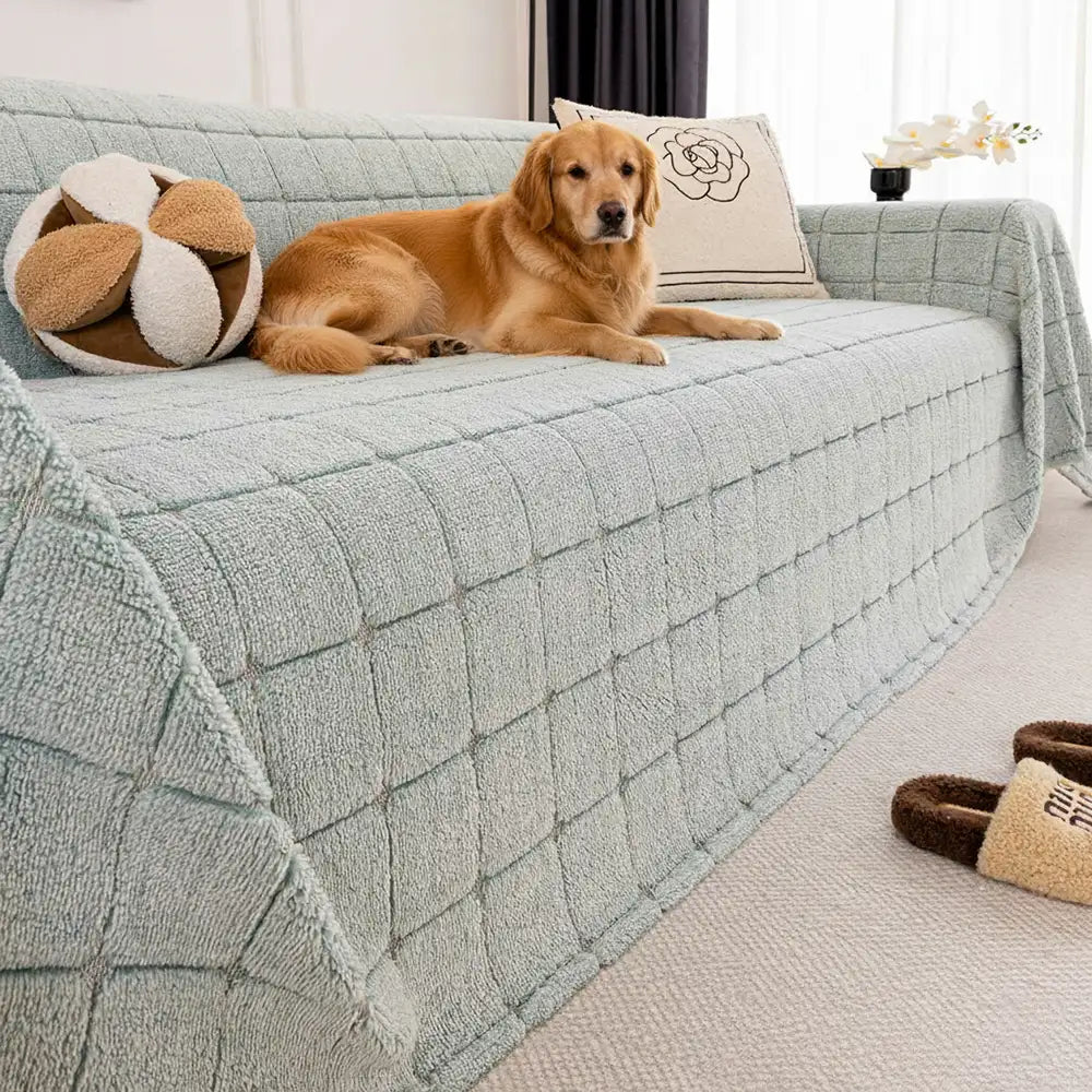 Plüsch gepolsterten klassischen karierten bequemen dicken Sofabezug