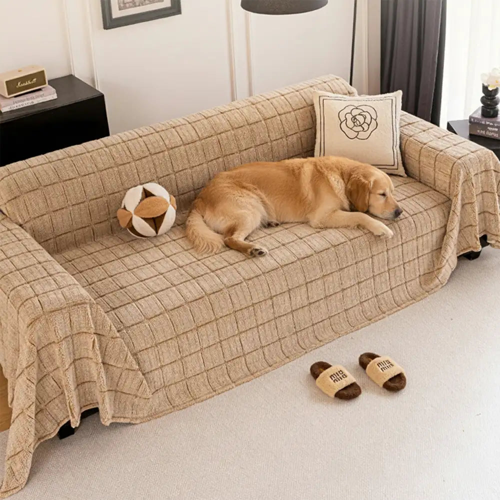 Plüsch gepolsterten klassischen karierten bequemen dicken Sofabezug