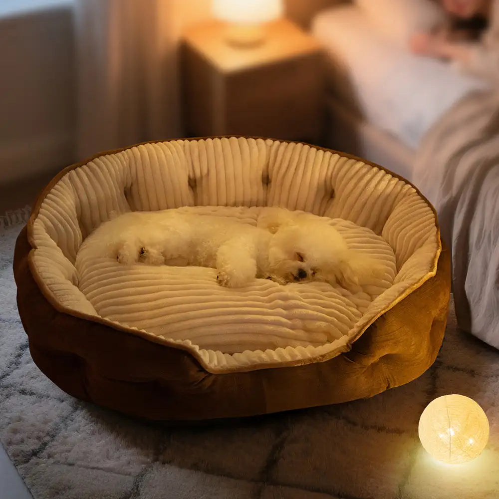 Plüsch Warm Bequem Rund Tiefschlaf Hundebett