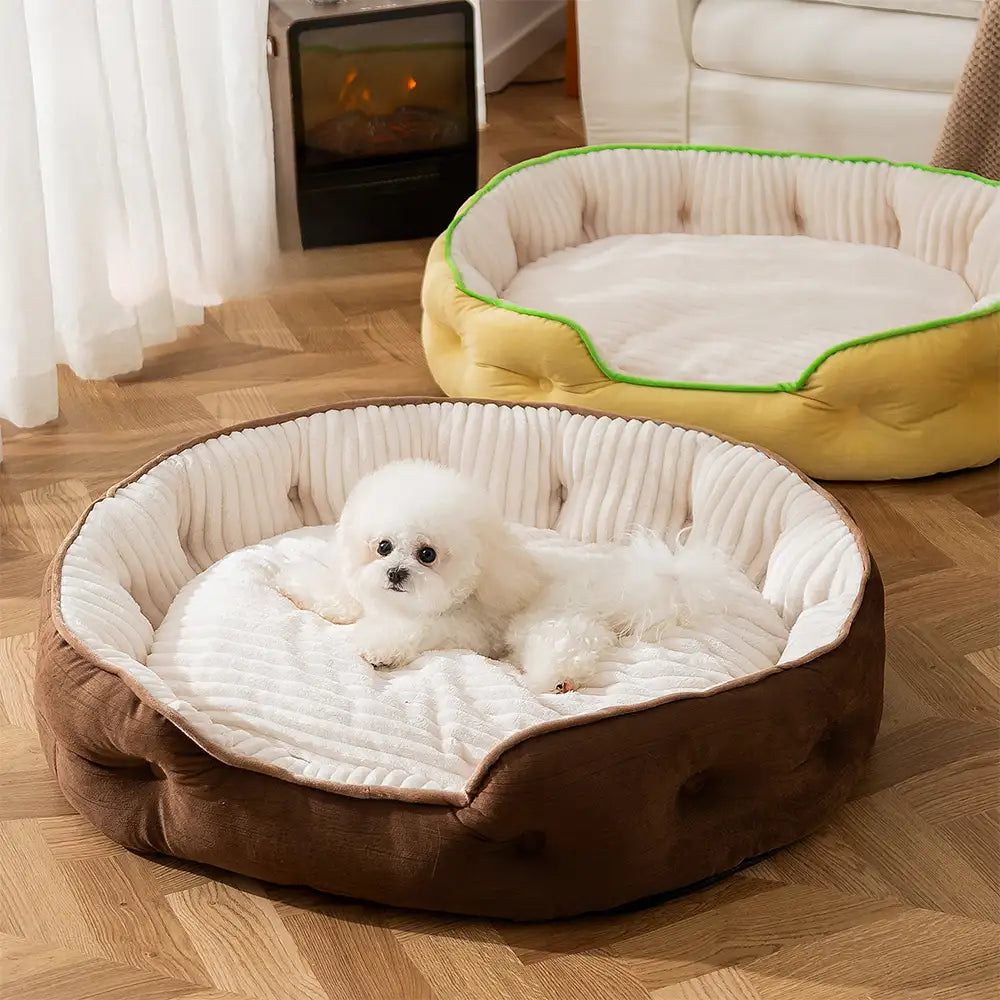 Plüsch Warm Bequem Rund Tiefschlaf Hundebett