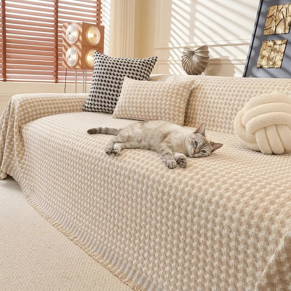 Puzzle Texturiertes Chenille Scratch-Resistentes Sofa Großes Decken-Couchbezug