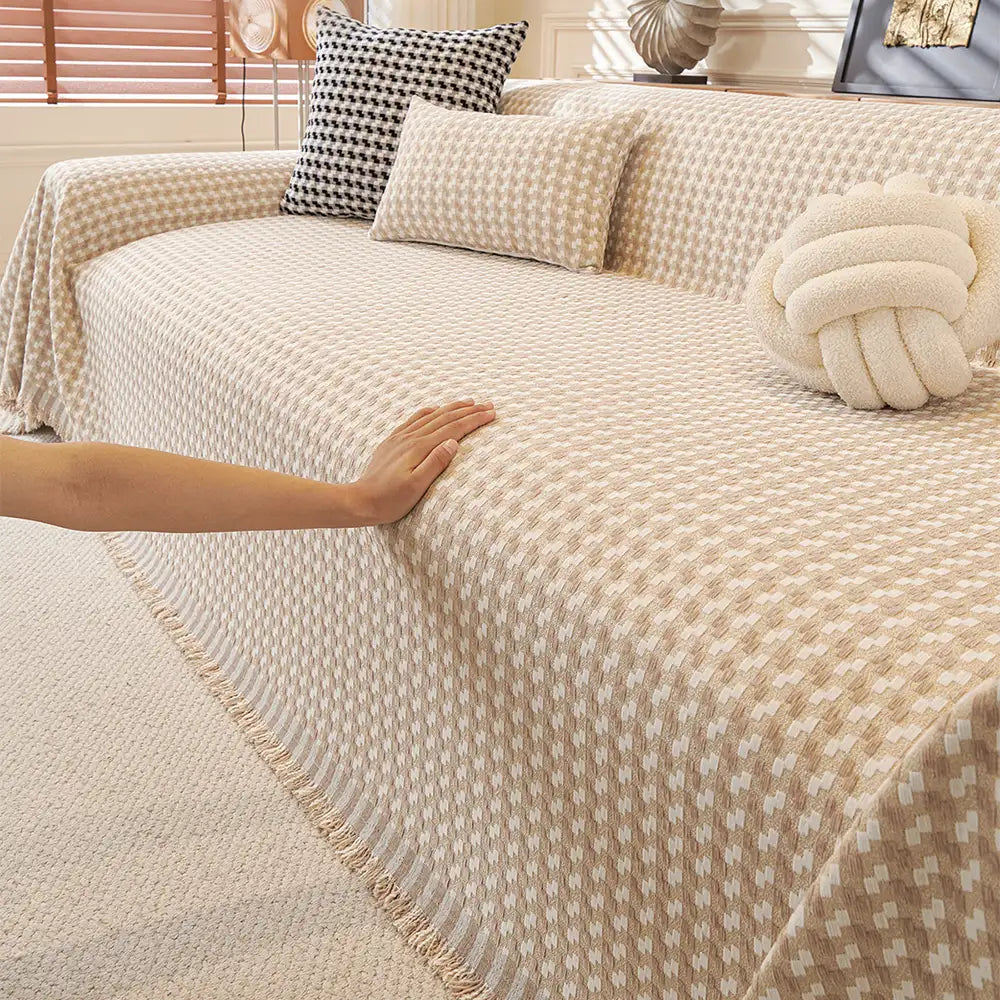 Puzzle Texturiertes Chenille Scratch-Resistentes Sofa Großes Decken-Couchbezug