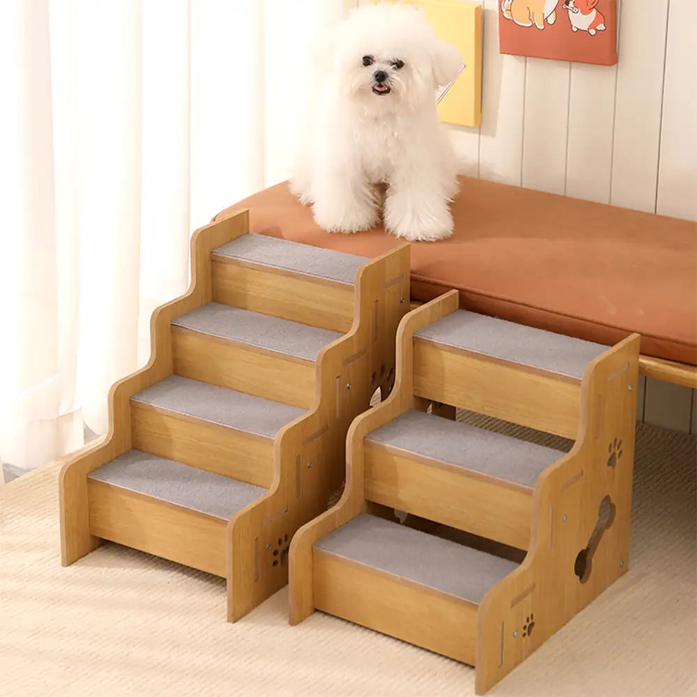 Sichere robuste Holz-Hunde-Rampe Treppe rutschfest