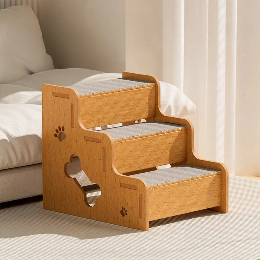 Sichere robuste Holz-Hunde-Rampe Treppe rutschfest