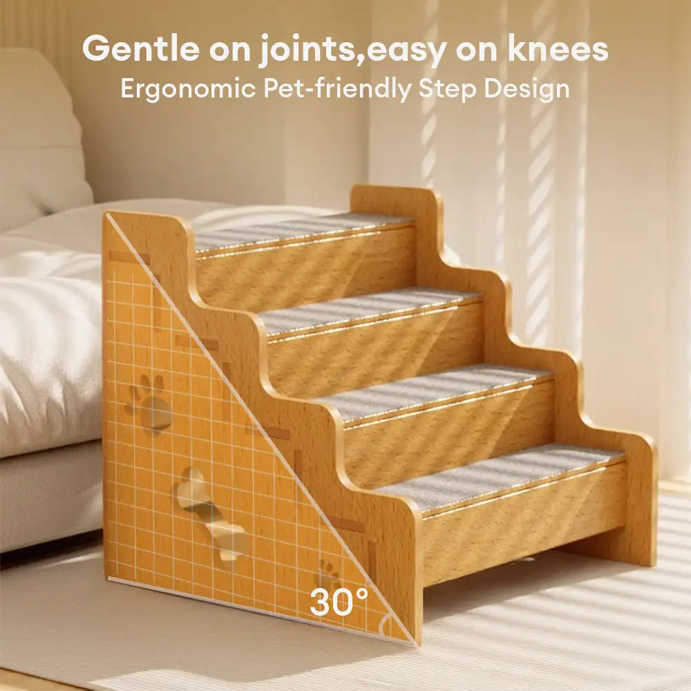 Sichere robuste Holz-Hunde-Rampe Treppe rutschfest