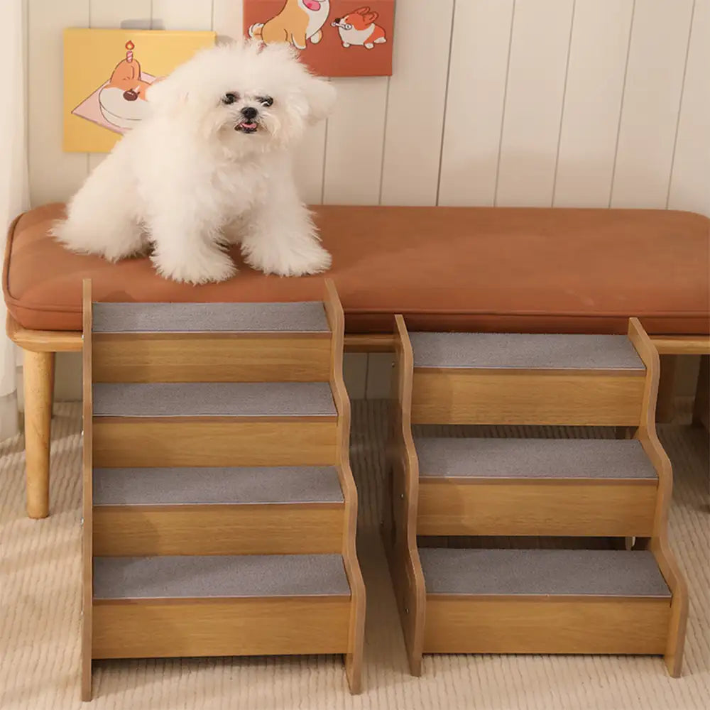 Sichere robuste Holz-Hunde-Rampe Treppe rutschfest