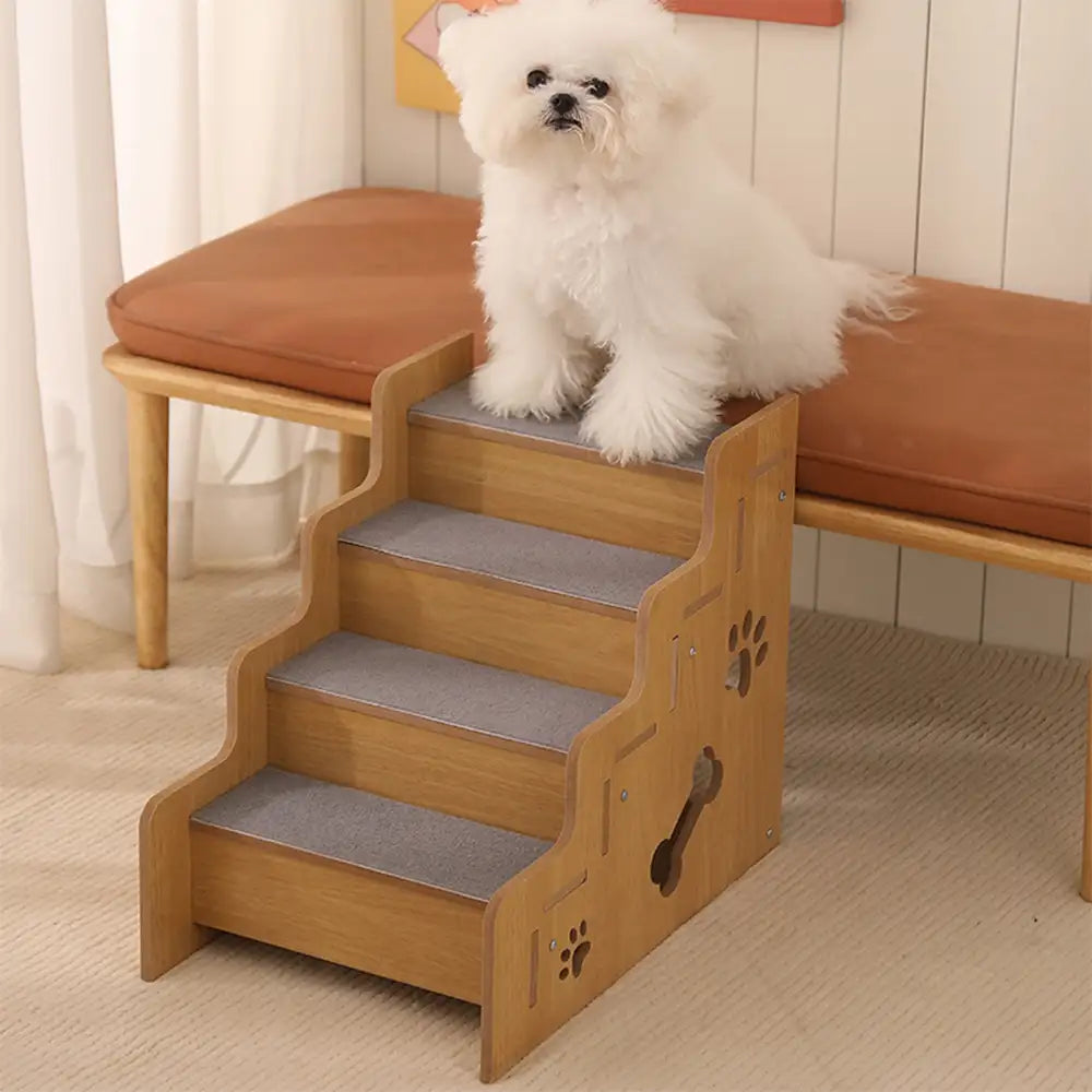 Sichere robuste Holz-Hunde-Rampe Treppe rutschfest
