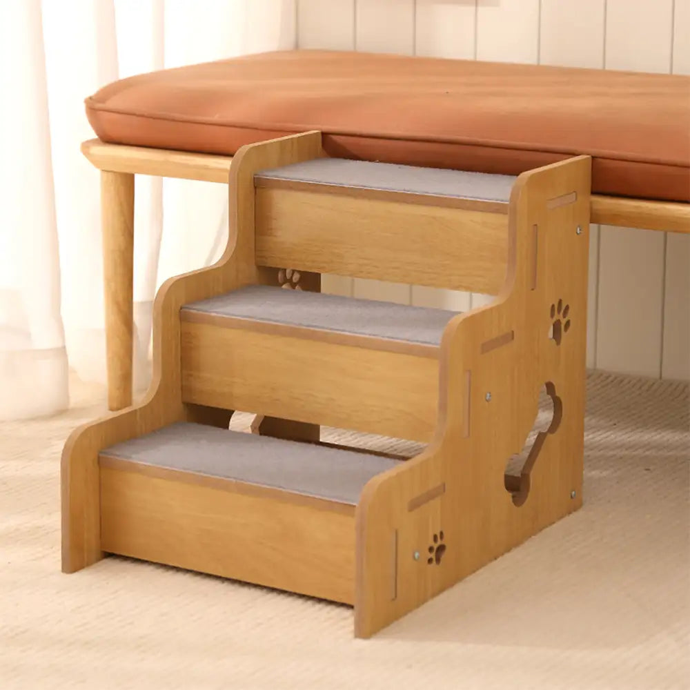 Sichere robuste Holz-Hunde-Rampe Treppe rutschfest