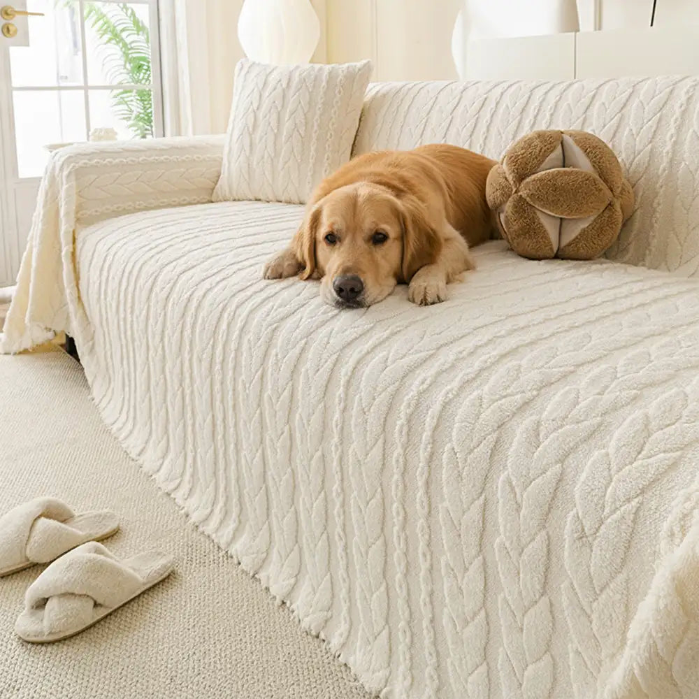 Einfache dicke weiche Fleece-Stoff Sofaschutz Couchbezug