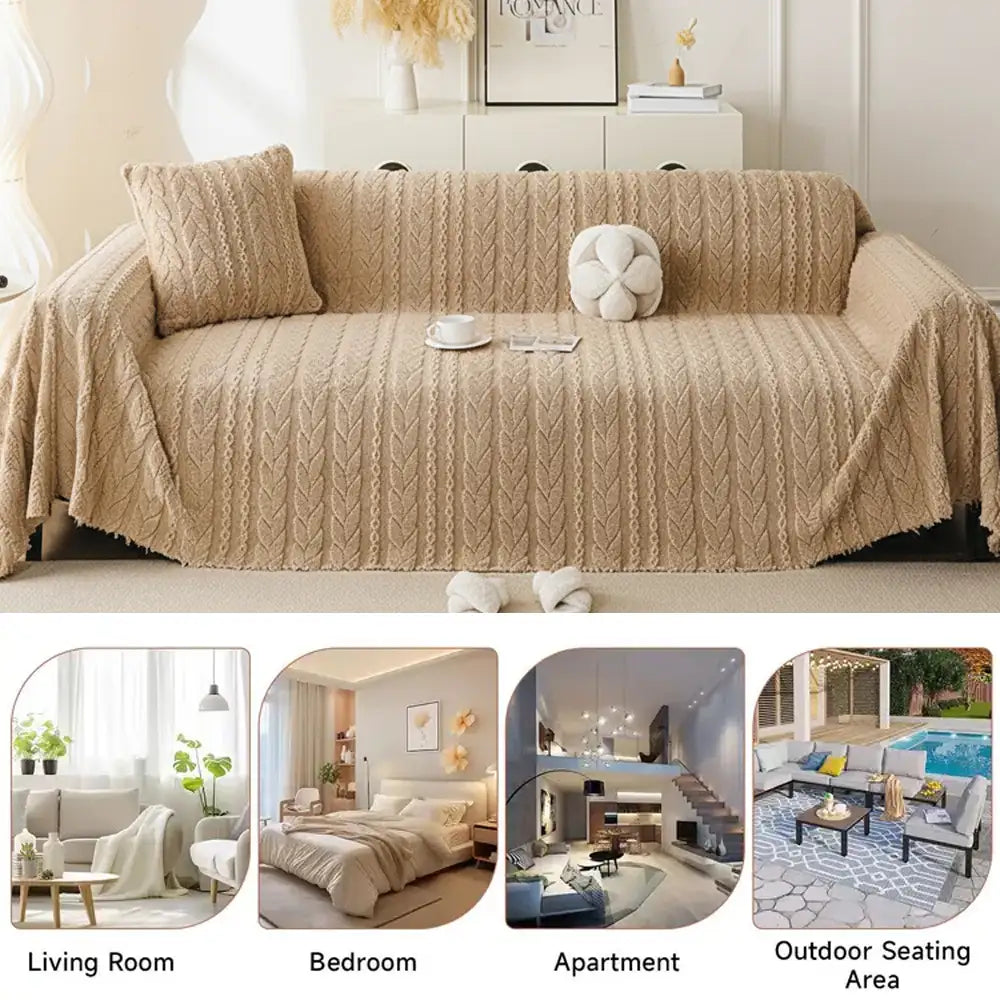 Einfache dicke weiche Fleece-Stoff Sofaschutz Couchbezug