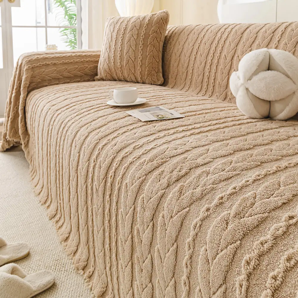 Einfache dicke weiche Fleece-Stoff Sofaschutz Couchbezug