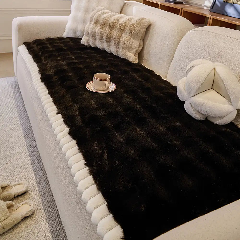 Weicher künstlicher Kaninchenplüsch dicke hautfreundliche rutschfeste Sofabezug
