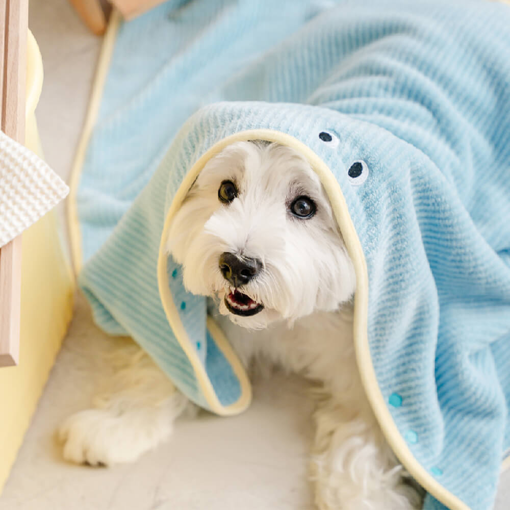 Weiches Gestreiftes Schnelltrocknendes Saugfähiges Hundebademantel-Handtuch