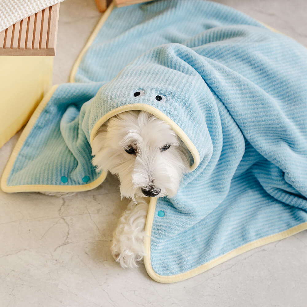 Weiches Gestreiftes Schnelltrocknendes Saugfähiges Hundebademantel-Handtuch