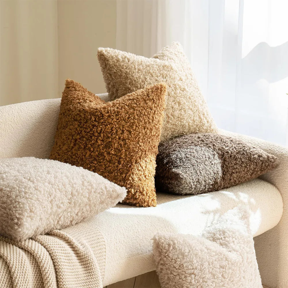 Weicher Teddy-Velours dekoratives stilvolles Sofakissen