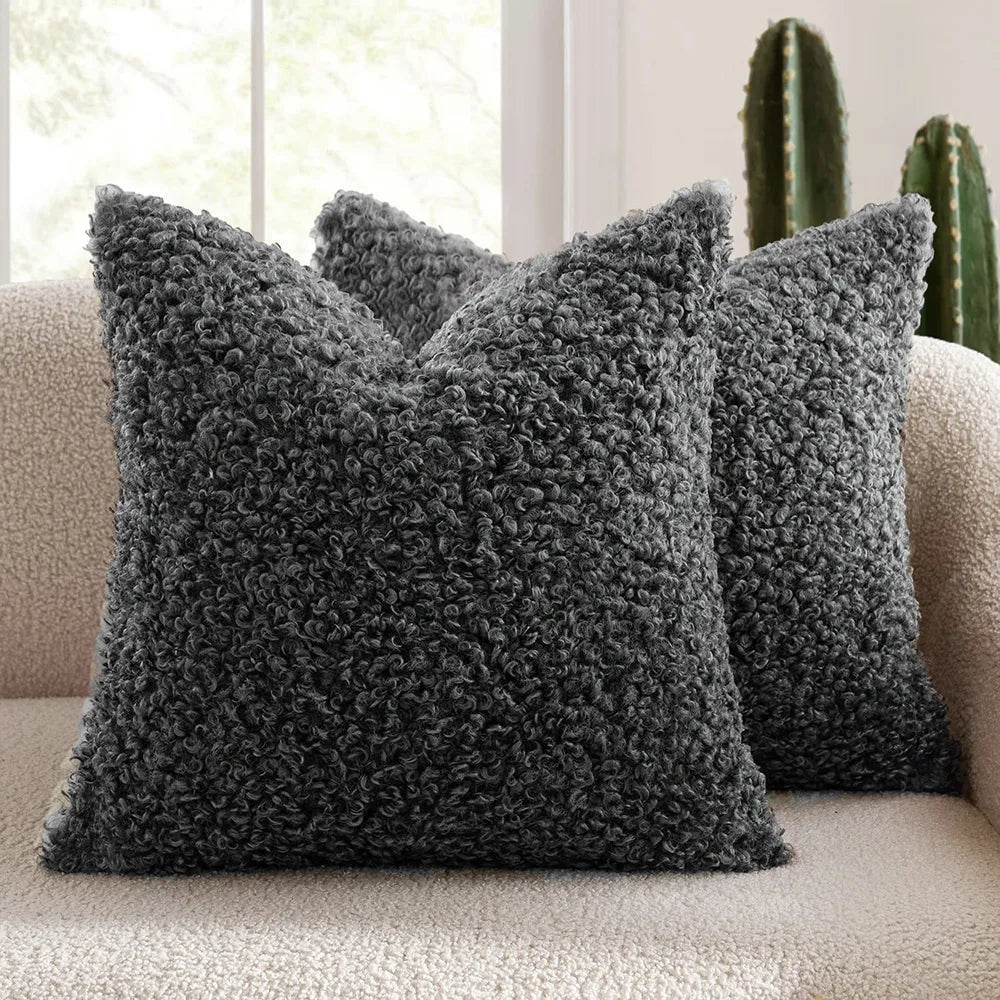 Weicher Teddy-Velours dekoratives stilvolles Sofakissen