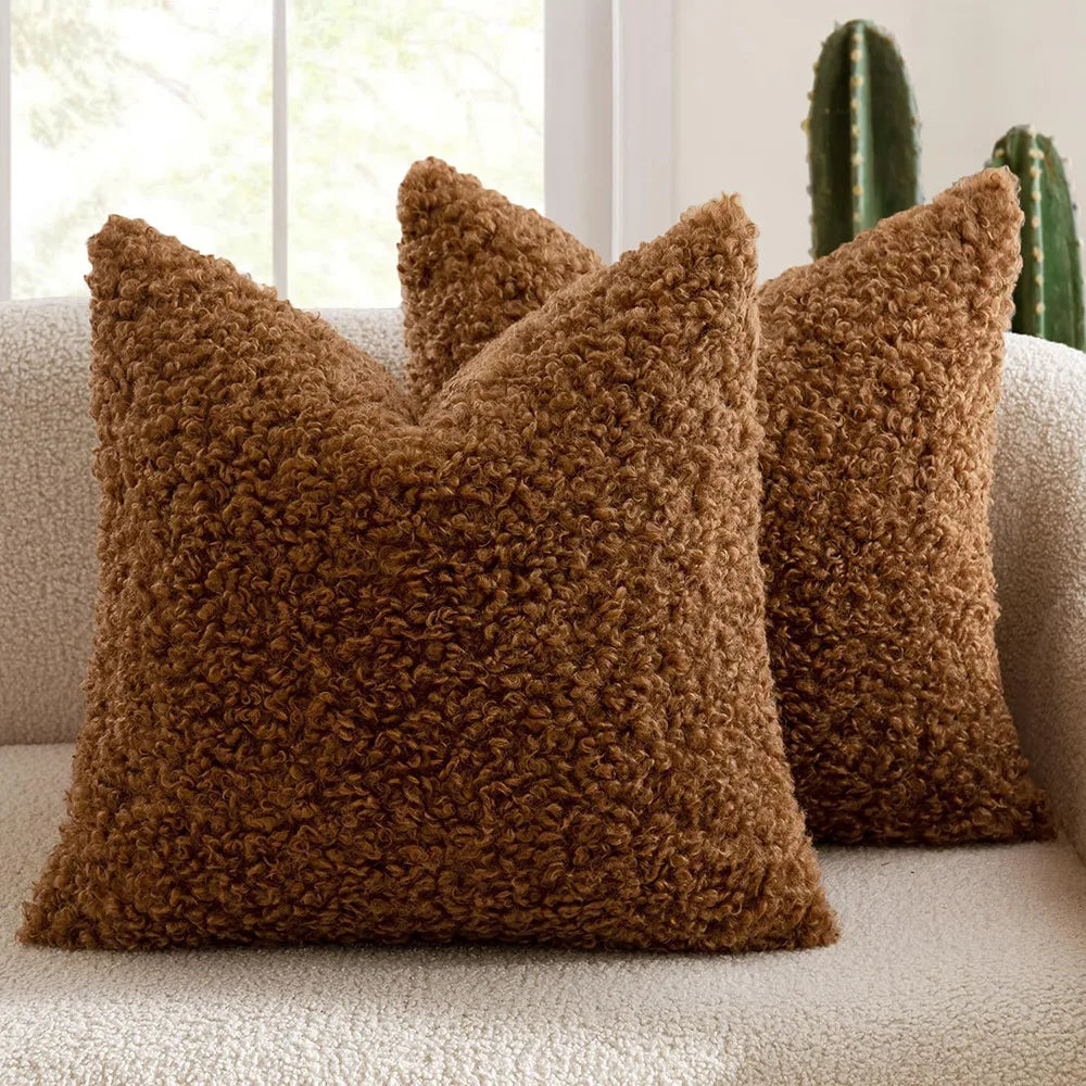 Weicher Teddy-Velours dekoratives stilvolles Sofakissen