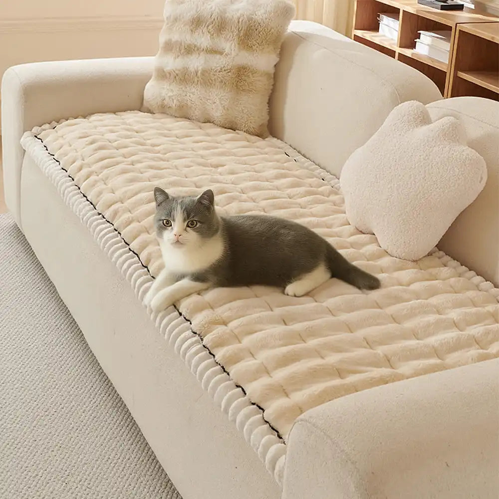 Einfärbiges Flauschiges Sofa-Dekor Verdickte Couchbezug