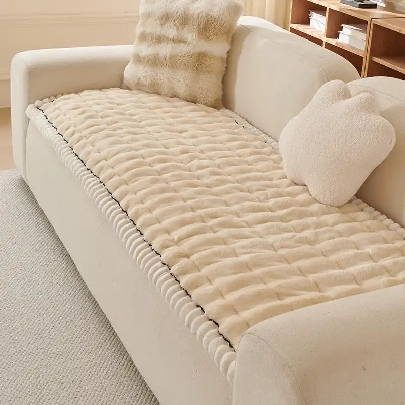 Einfärbiges Flauschiges Sofa-Dekor Verdickte Couchbezug