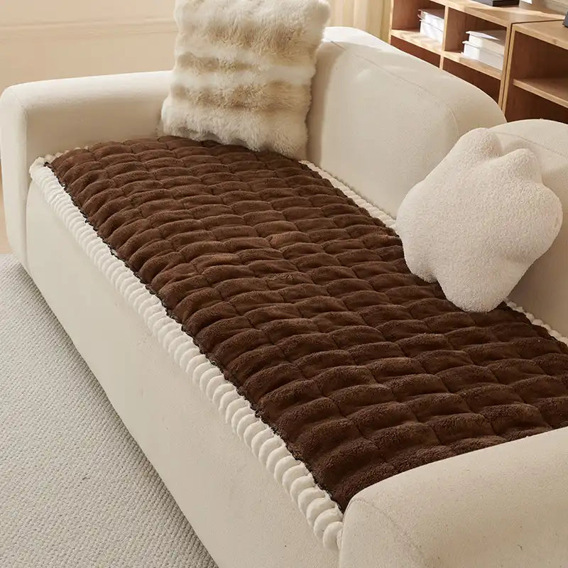 Einfärbiges Flauschiges Sofa-Dekor Verdickte Couchbezug