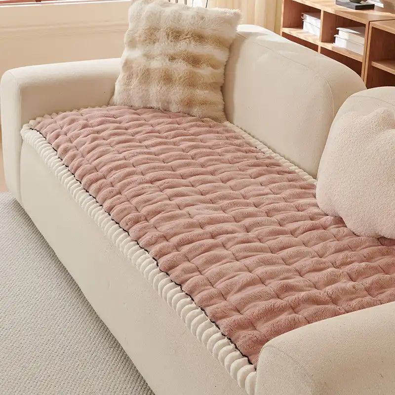Einfärbiges Flauschiges Sofa-Dekor Verdickte Couchbezug