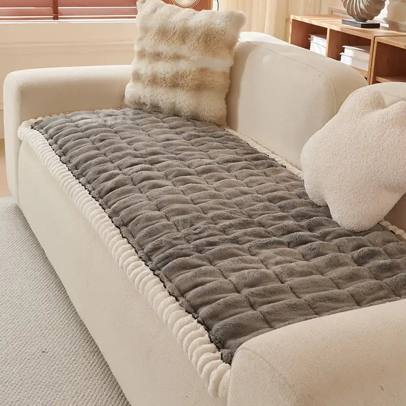 Einfärbiges Flauschiges Sofa-Dekor Verdickte Couchbezug