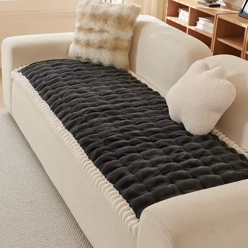Einfärbiges Flauschiges Sofa-Dekor Verdickte Couchbezug