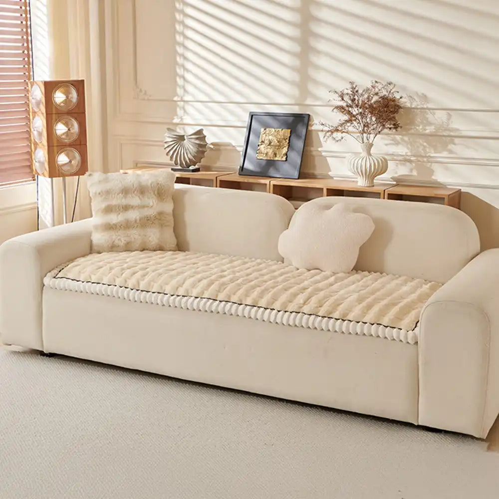 Einfärbiges Flauschiges Sofa-Dekor Verdickte Couchbezug