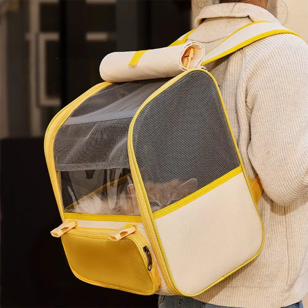 Geräumiger leichter Katzentransportrucksack mit transparentem Fenster