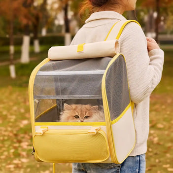 Geräumiger leichter Katzentransportrucksack mit transparentem Fenster