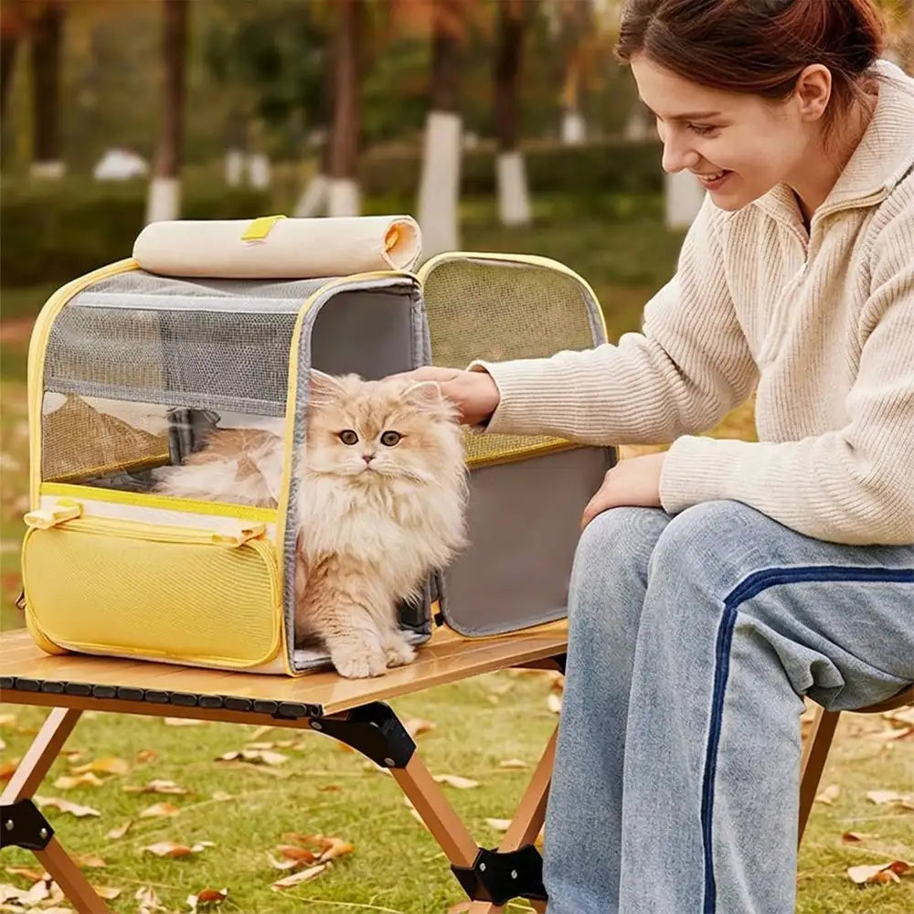 Geräumiger leichter Katzentransportrucksack mit transparentem Fenster