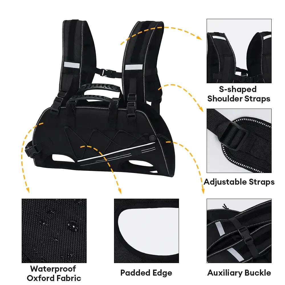 Rückenfreundlicher horizontaler Hundetragekorb mit verstellbaren gepolsterten Trägern - Beine-raus Komfort