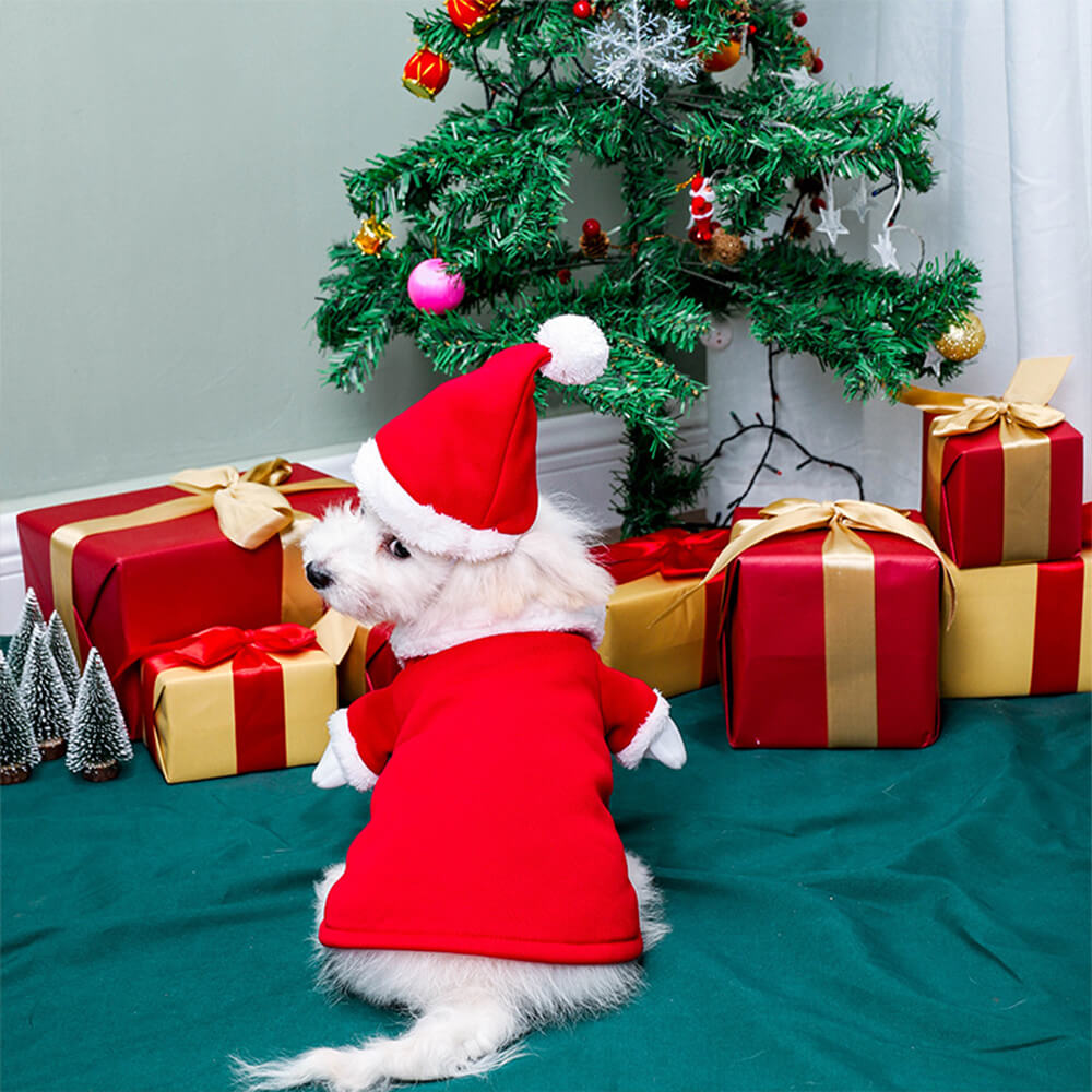 Stereoskopische Weihnachten Weihnachtsmann Outfit Hut Cosplay Hundekostüm