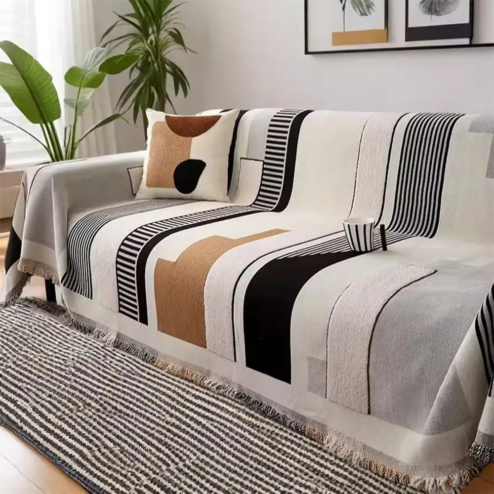 Stripe Art Kratzfester Chenille Multifunktions-Sofa-Schutzbezug Couchdecke