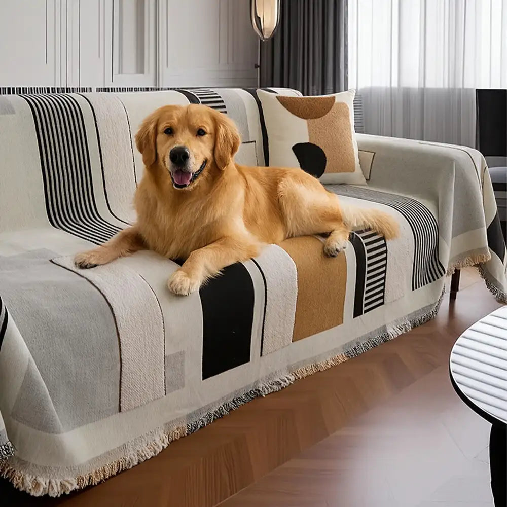 Stripe Art Kratzfester Chenille Multifunktions-Sofa-Schutzbezug Couchdecke