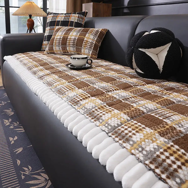 Gestreifter Corduroy Sofa Kratzfeste Schutzhülle Rutschfeste Couchbezug