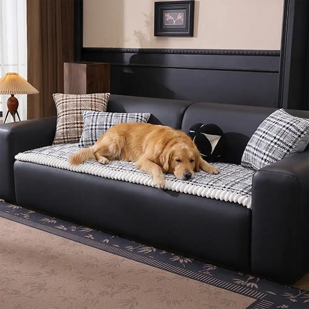 Gestreifter Corduroy Sofa Kratzfeste Schutzhülle Rutschfeste Couchbezug