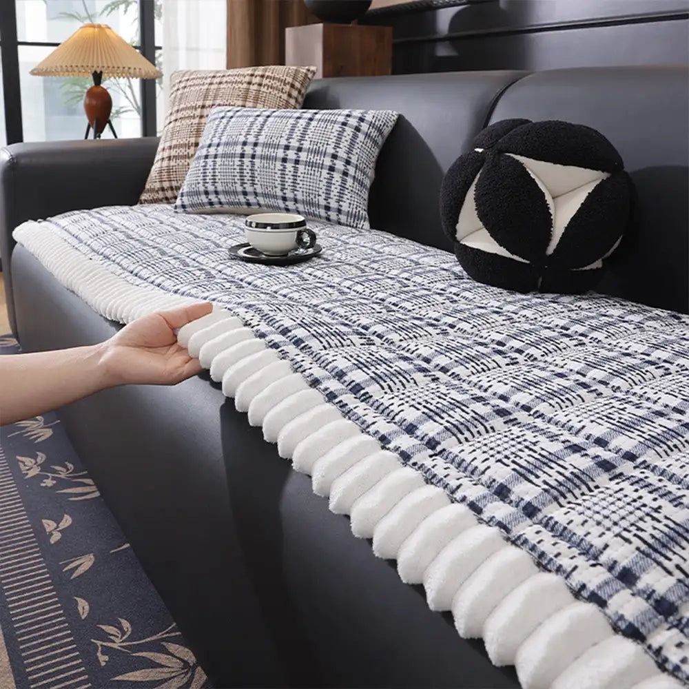 Gestreifter Corduroy Sofa Kratzfeste Schutzhülle Rutschfeste Couchbezug