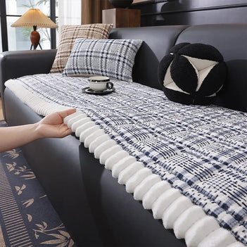 Gestreifter Corduroy Sofa Kratzfeste Schutzhülle Rutschfeste Couchbezug