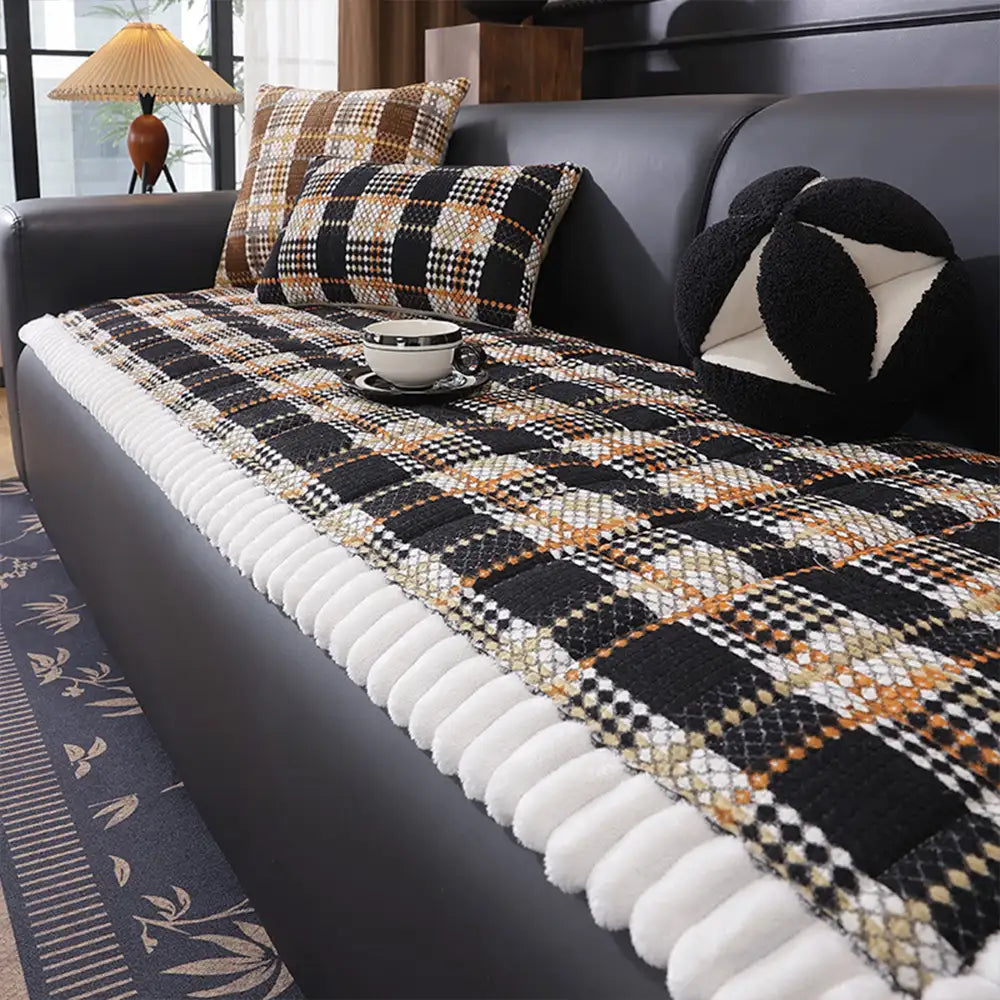 Gestreifter Corduroy Sofa Kratzfeste Schutzhülle Rutschfeste Couchbezug