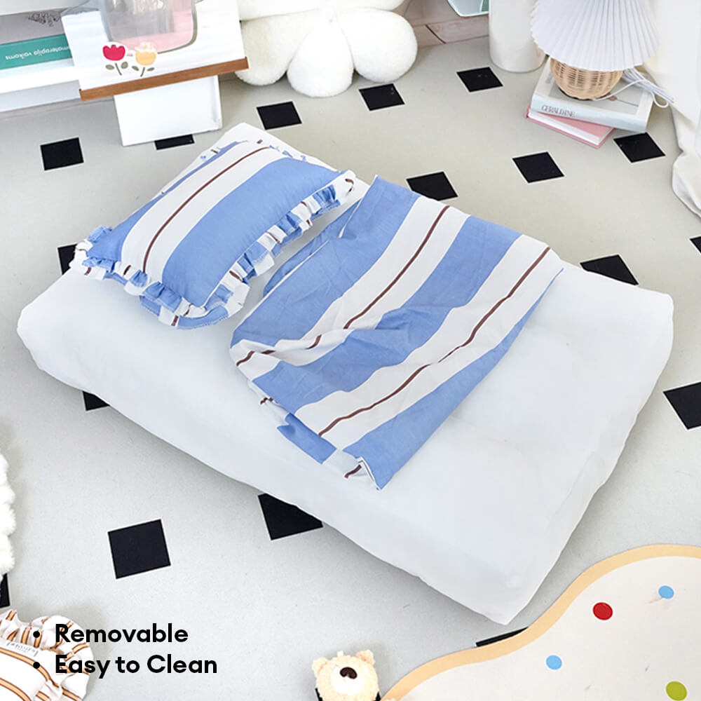 Gestreiftes Baumwoll-Dick gepolstertes und weiches Hundekissenbett