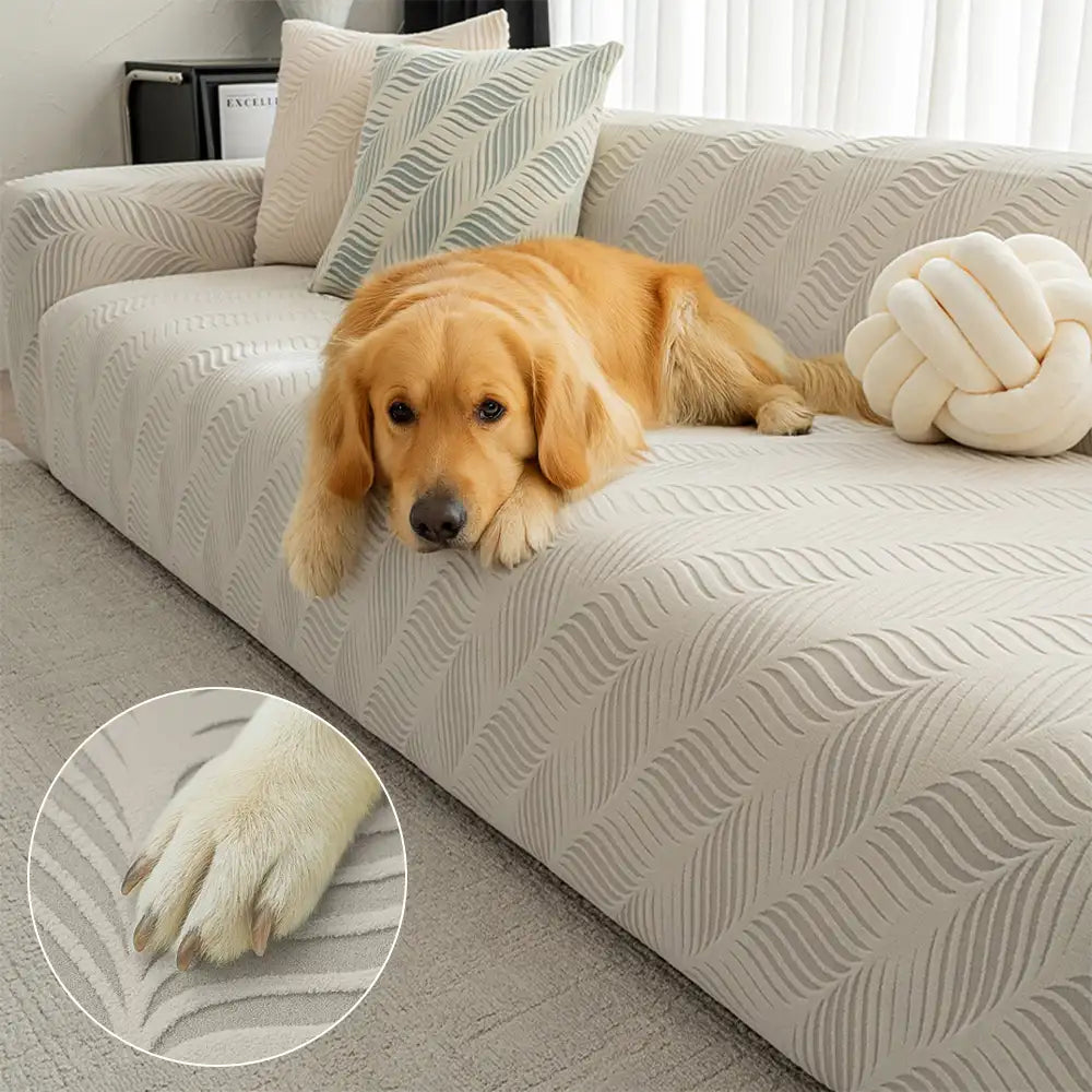 Dicker Polarfleece Jacquard Kratzfest Stretch Couchbezug