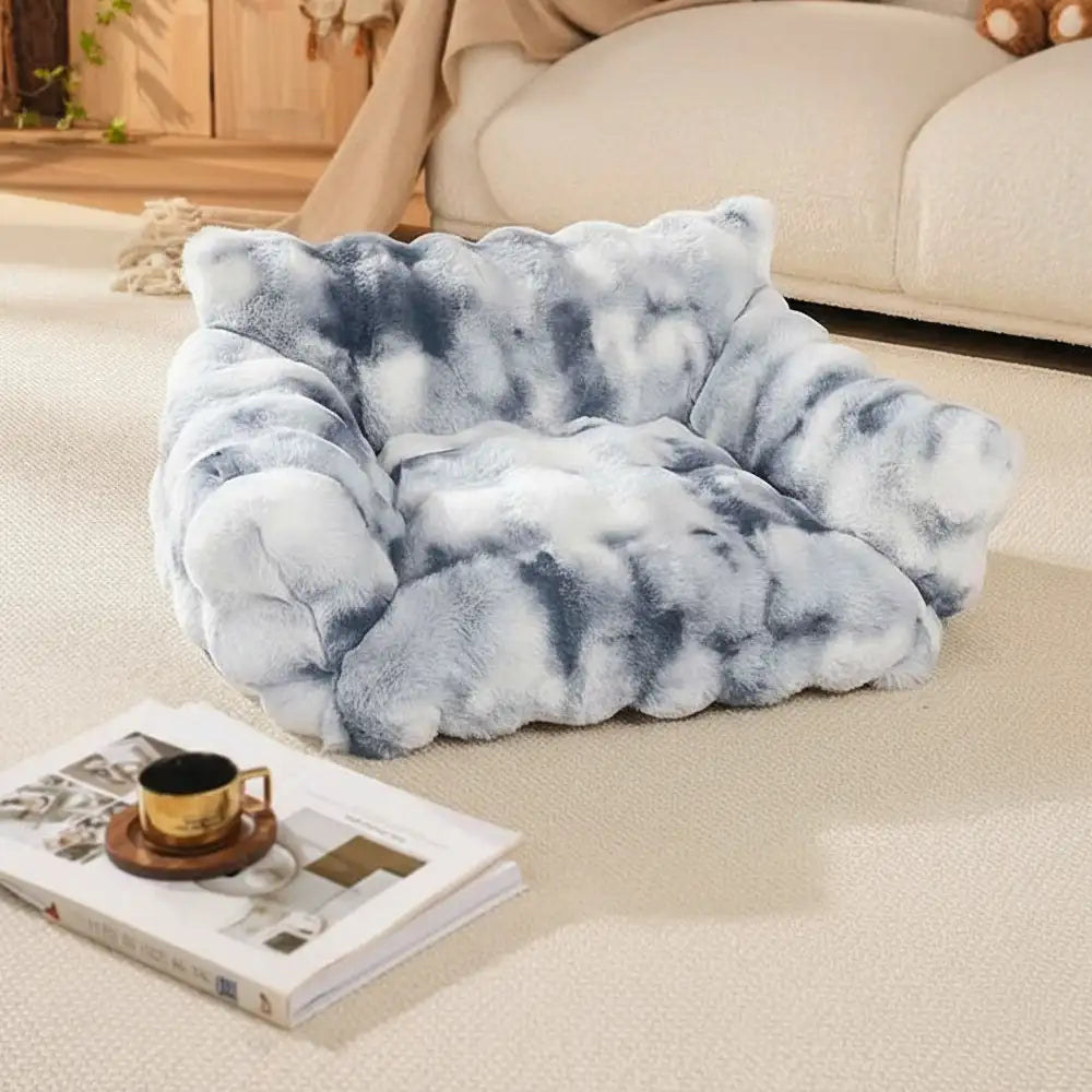 Tie-Dye-Farbiger, flauschiger, bequemer Sofa-Bett für Hunde und Katzen