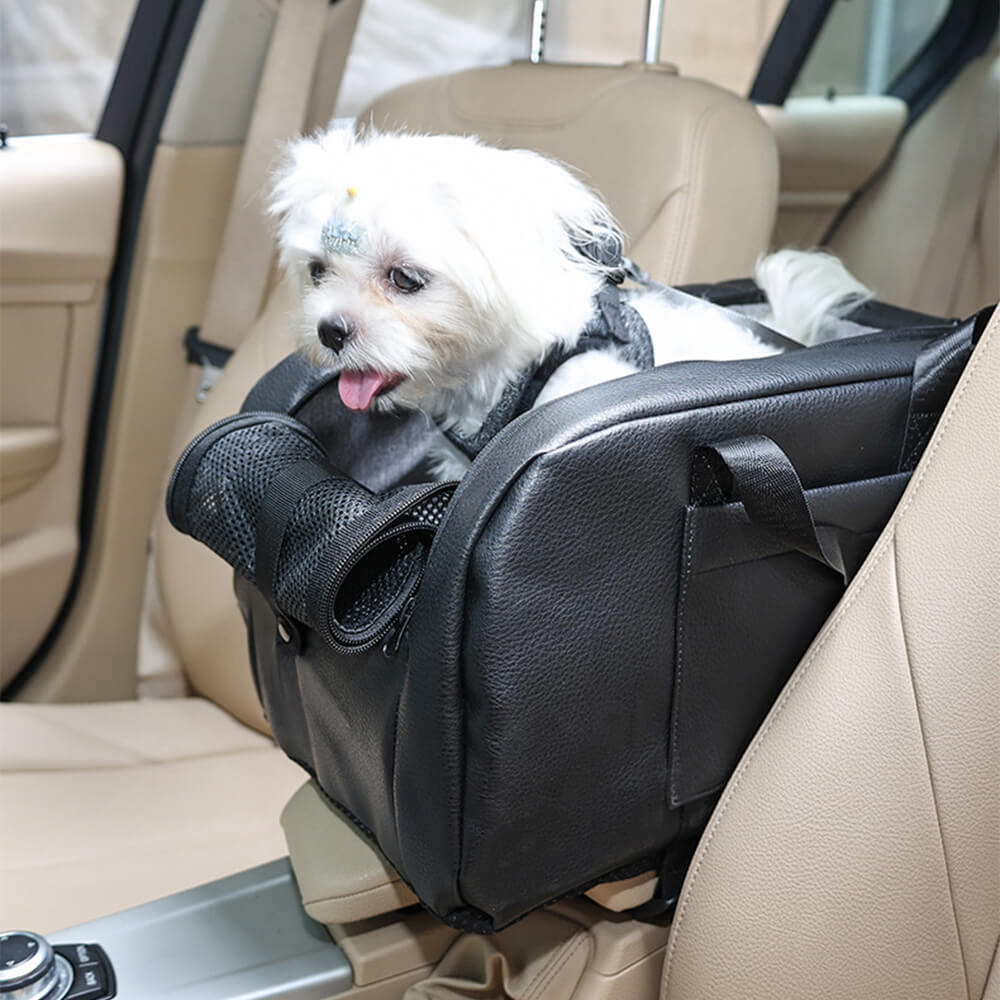 Erhöhter abnehmbarer Autositz für kleine Hunde Sichere Reise auf der Mittelkonsole