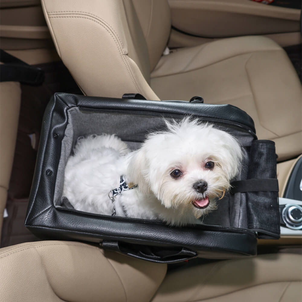 Erhöhter abnehmbarer Autositz für kleine Hunde Sichere Reise auf der Mittelkonsole