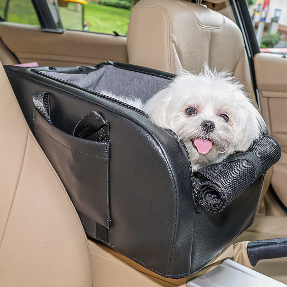 Erhöhter abnehmbarer Autositz für kleine Hunde Sichere Reise auf der Mittelkonsole