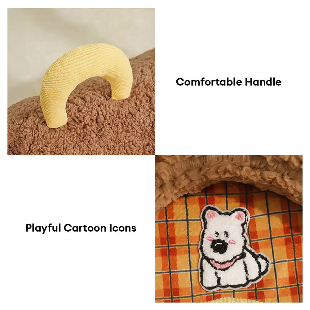 Vintage Plaid Gemütliche Plüsch Warme Faltbare Katzengrotte Hundehütte