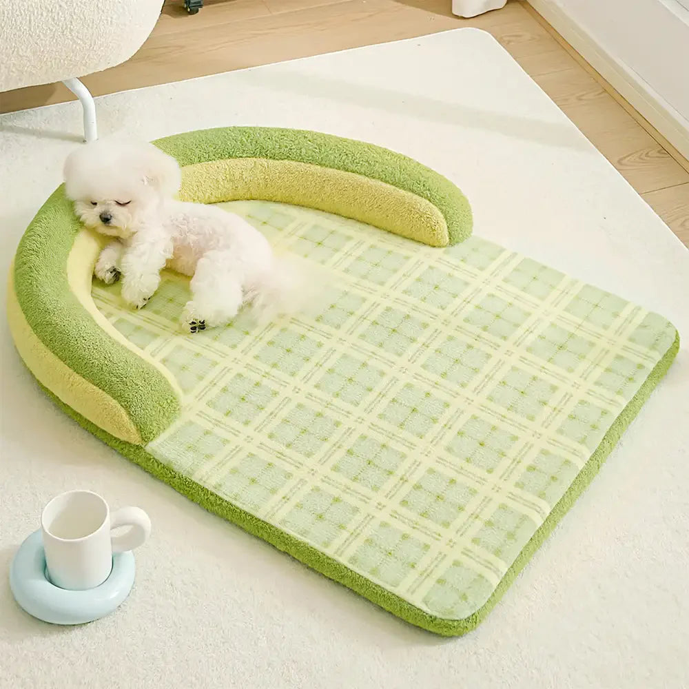 Vintage Karomuster Rückenstütze Großes Hundebett Kissen Hundebett